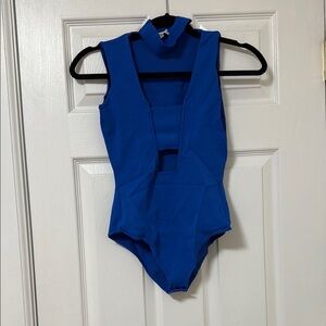 Blue Cutout Bodysuit